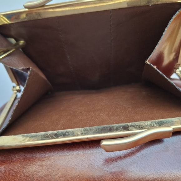 Vintage Smooth Italian Leather Equestrian Wallet in Brown, Bit Bridle Closure - Picture 7 of 11